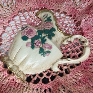 Homco SET Home Interior Vintage Pink Rose Pitchers Hanging Home Decor